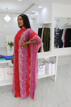 1 Eniyii Lace Pink Gradient  Kaftan
