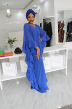 Ebun V Cut Royal Blue Kaftan ~