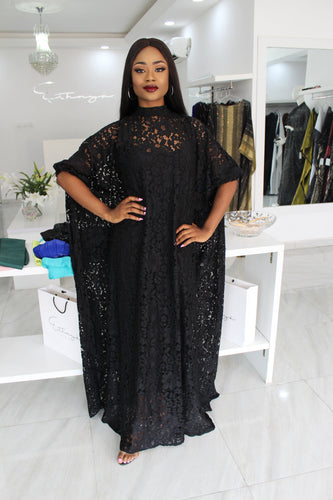 Eniyii Black Lace Kaftan ~