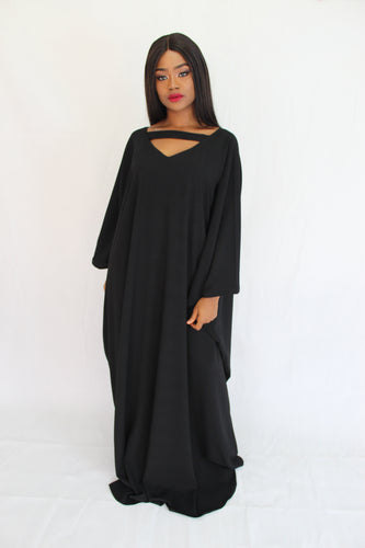 Yimi Black Crepe  Kaftan ~