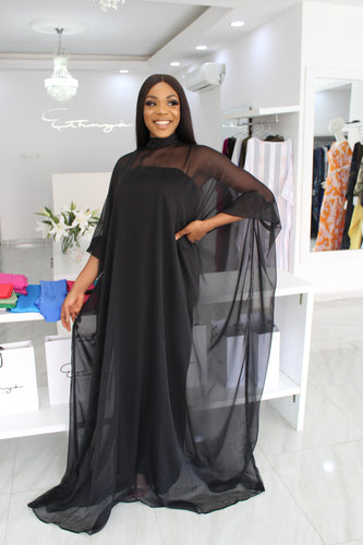 1 Eniyii Chiffon Black Kaftan